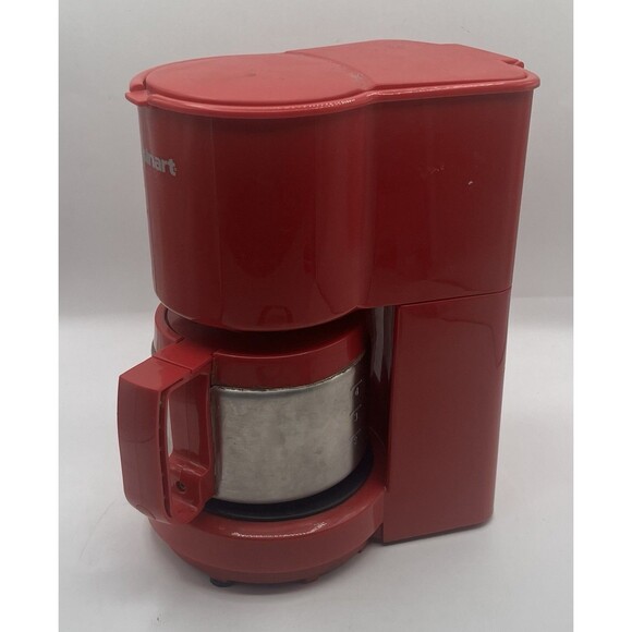 Cuisinart DCC-450BK Red 4 Cup Coffee Maker Stainless Steel Carafe Filter - Picture 1 of 6